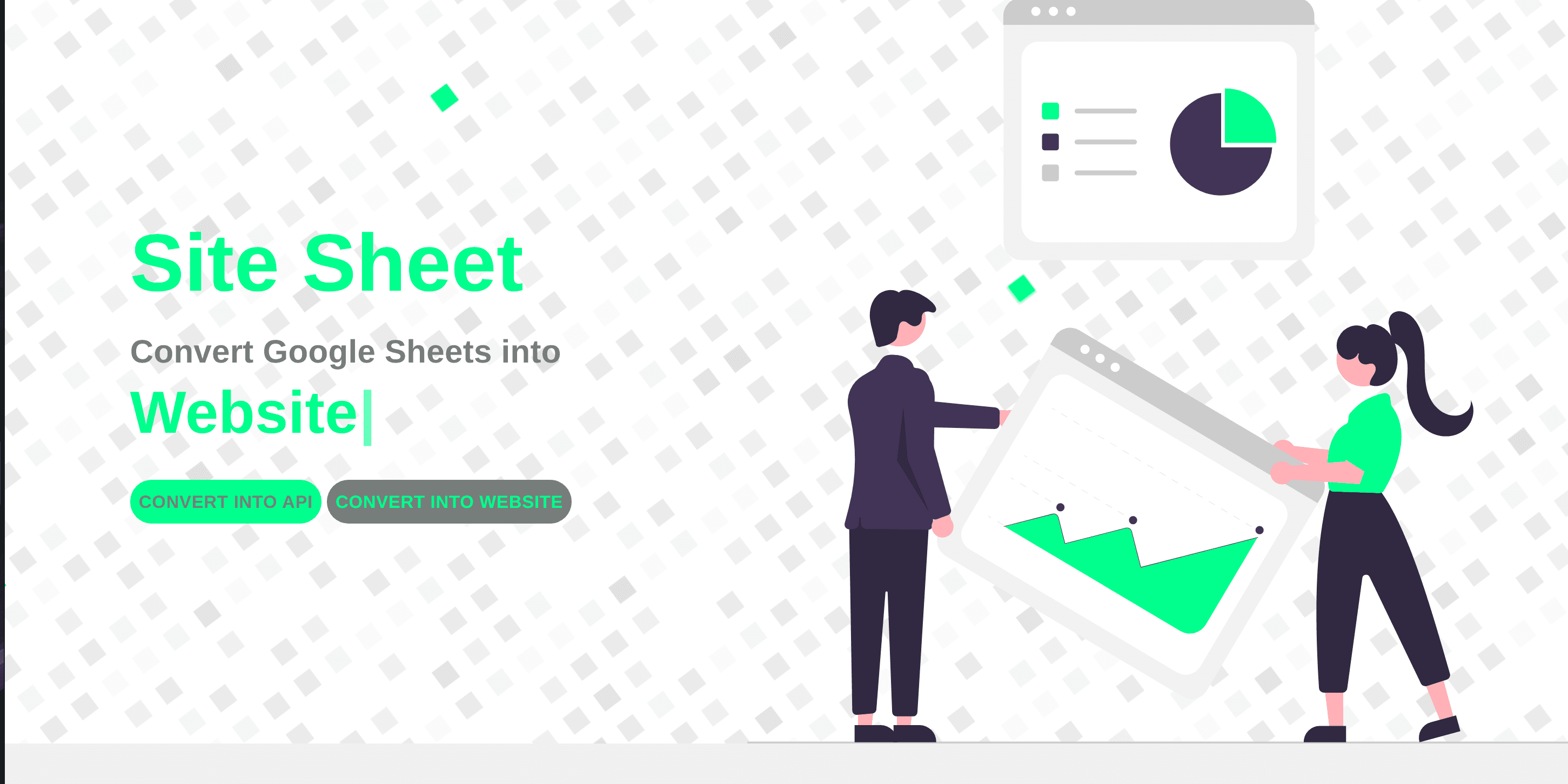 SiteSheet - Convert Google Sheet into API or  Website in a Snap.